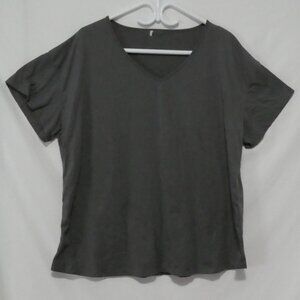 ENJOYNIGHT | P2P 22 inches | Classic Grey V-Neck T-Shirt | Relaxed Fit